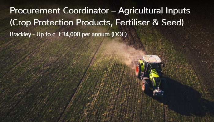 Procurement Coordinator Agricultural Inputs Crop Protection Products Job Vacancy in Brackley