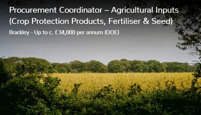 Procurement Coordinator Agricultural Inputs Crop Protection Products Job Vacancy in Brackley